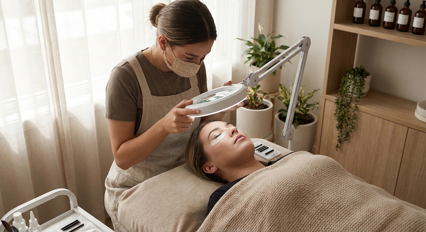 Controllo della simmetria del lash lift